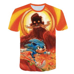 2020 Summer Boys Cartoon Sonic hedgehog t shirt Blue 3D Printed Girls Streetwear Children Kids Clothes Baby Funny Tshirt O-Neck