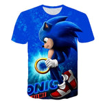 2020 Summer Boys Cartoon Sonic hedgehog t shirt Blue 3D Printed Girls Streetwear Children Kids Clothes Baby Funny Tshirt O-Neck