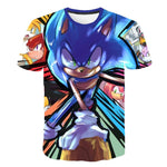 2020 Summer Boys Cartoon Sonic hedgehog t shirt Blue 3D Printed Girls Streetwear Children Kids Clothes Baby Funny Tshirt O-Neck