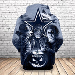 Dallas Cowboys Hoodies 3D Sweatshirt Long Sleeve Horror
