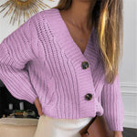 Winter Long Sleeve V neck Jumper Cardigans Casual Streetwear Fashion Pull Femme Coat