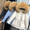 Winter Hooded Jacket Thick Warm Parkas Female Outerwear Large Natural Raccoon