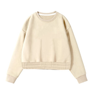 Aachoae Women Fleece Hoodies Sweatshirt 2020 Winter Solid 100% Cotton Hooded Sweatshirt Casual Loose Jumper Pullover Jacket