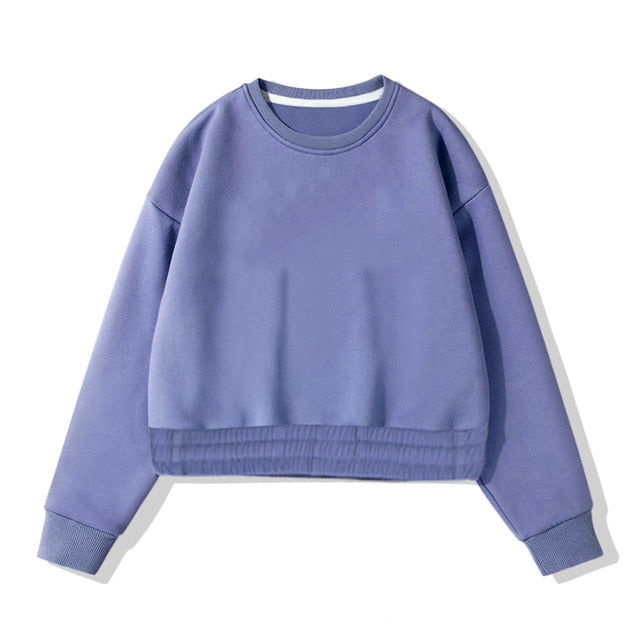 Aachoae Women Fleece Hoodies Sweatshirt 2020 Winter Solid 100% Cotton Hooded Sweatshirt Casual Loose Jumper Pullover Jacket