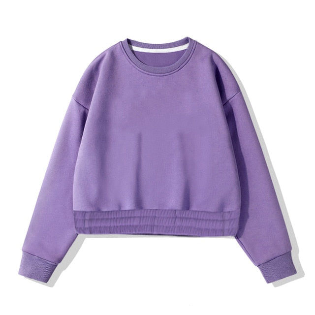 Aachoae Women Fleece Hoodies Sweatshirt 2020 Winter Solid 100% Cotton Hooded Sweatshirt Casual Loose Jumper Pullover Jacket