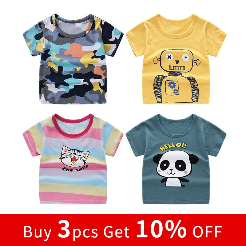 Short Sleeve T-shirt Cotton T-shirts Boy Kid Boys And Girls Tops Shirts Children's Tshirt